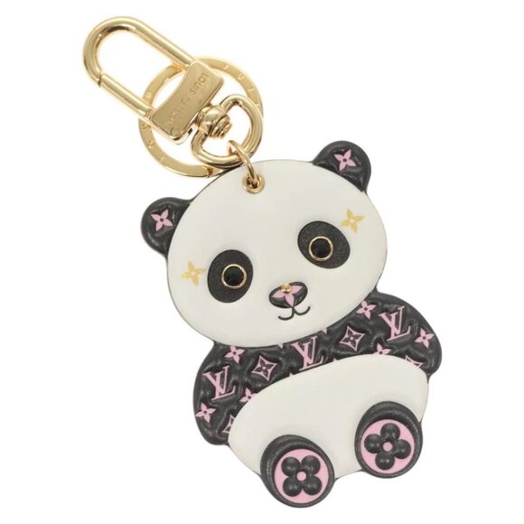 LOUIS VUITTON Monogram Porte Cles LV Panda Charm Leather LV Auth - Picture 1 of 7